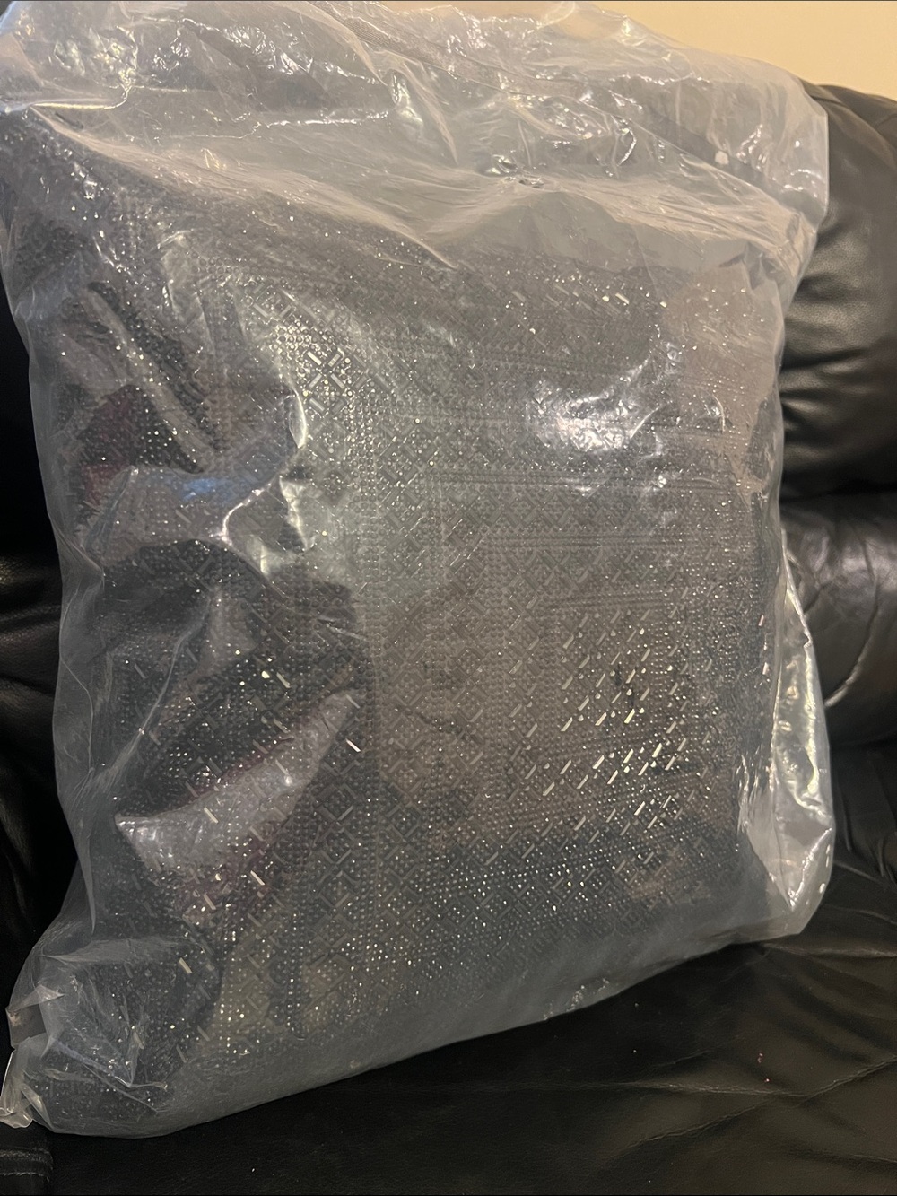 NEW IN BAG Sparkles Home Decorative Black Accent Pillow with Black Rhinestones